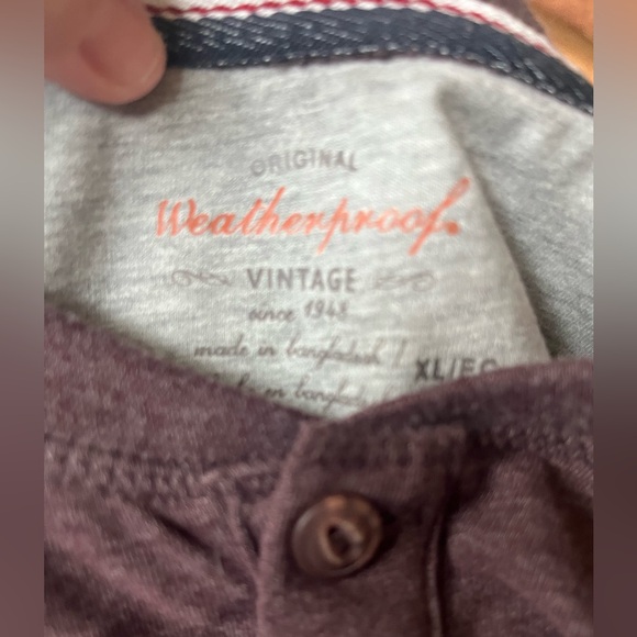NWT - Weatherproof Vintage Henley, Chocolate, Size XL - Picture 11 of 12